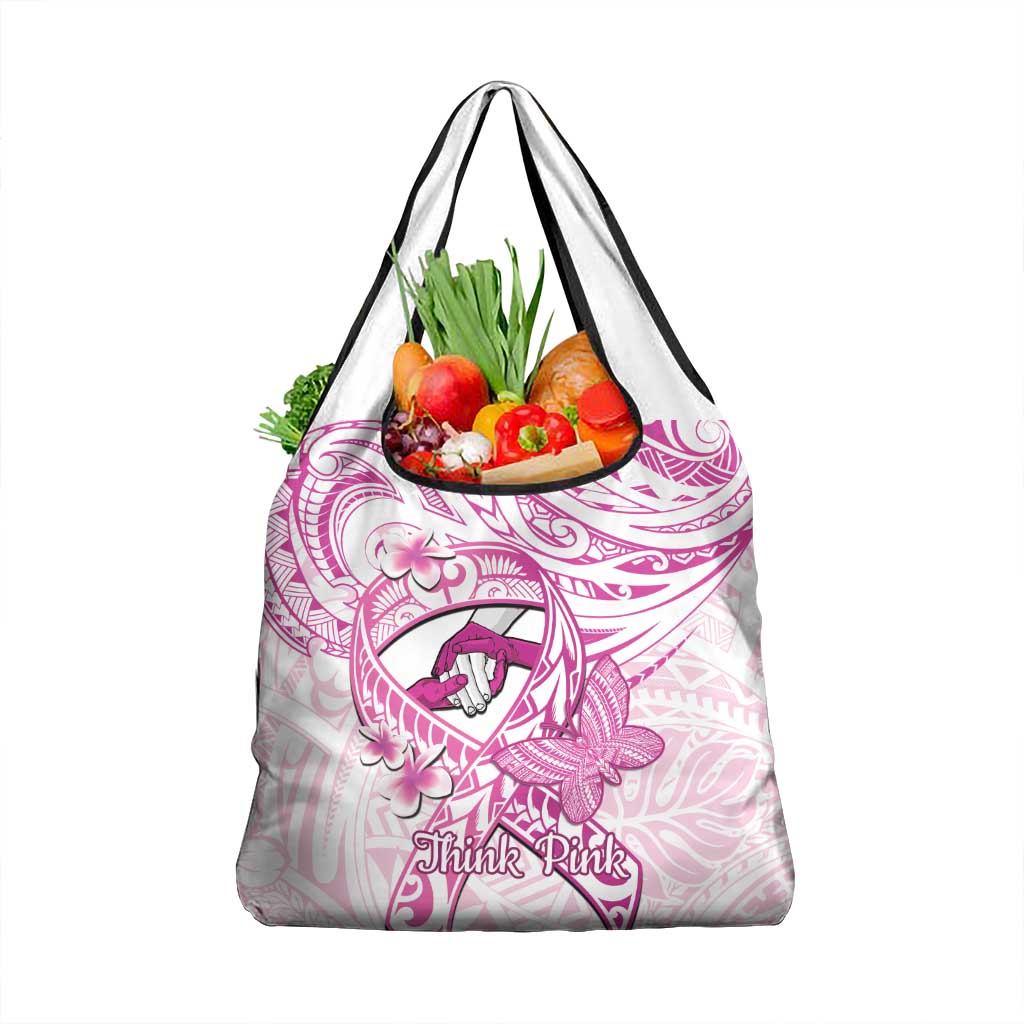 Polynesia Breast Cancer Awareness Grocery Bag Pink Ribbon No One Fights Alone - White LT14 1-pack One Size White - Polynesian Pride