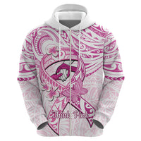 Polynesia Breast Cancer Awareness Hoodie Pink Ribbon No One Fights Alone - White LT14 - Polynesian Pride