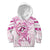 Polynesia Breast Cancer Awareness Kid Hoodie Pink Ribbon No One Fights Alone - White