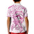 Polynesia Breast Cancer Awareness Kid Polo Shirt Pink Ribbon No One Fights Alone - White