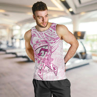 Polynesia Breast Cancer Awareness Men Tank Top Pink Ribbon No One Fights Alone - White LT14 White - Polynesian Pride