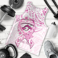 Polynesia Breast Cancer Awareness Men Tank Top Pink Ribbon No One Fights Alone - White LT14 - Polynesian Pride