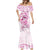 Polynesia Breast Cancer Awareness Mermaid Dress Pink Ribbon No One Fights Alone - White