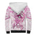 Polynesia Breast Cancer Awareness Sherpa Hoodie Pink Ribbon No One Fights Alone - White