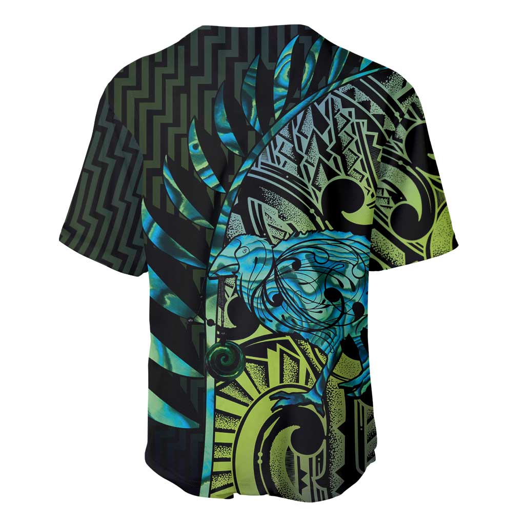 Southland Takehe Pounama Baseball Jersey Aotearoa Poutama Paua Shell Fern LT14 - Polynesian Pride