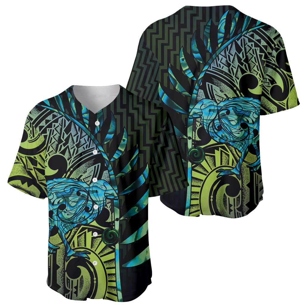 Southland Takehe Pounama Baseball Jersey Aotearoa Poutama Paua Shell Fern LT14 - Polynesian Pride