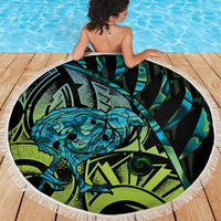 Southland Takehe Pounama Beach Blanket Aotearoa Poutama Paua Shell Fern LT14 - Polynesian Pride