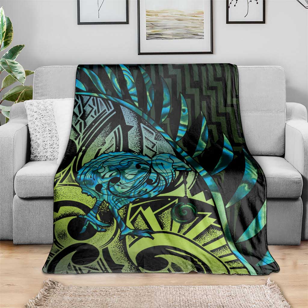 Southland Takehe Pounama Blanket Aotearoa Poutama Paua Shell Fern LT14 - Polynesian Pride