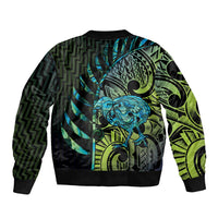 Southland Takehe Pounama Bomber Jacket Aotearoa Poutama Paua Shell Fern LT14 - Polynesian Pride