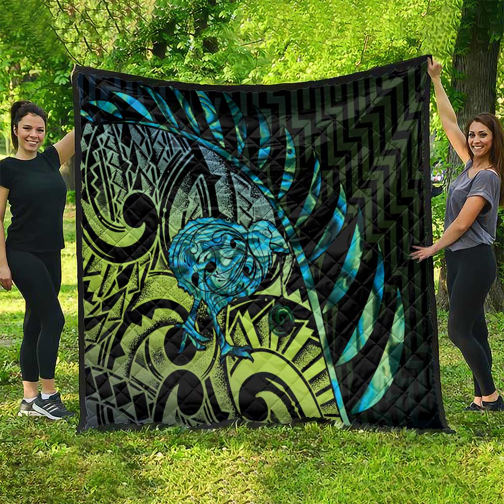 Southland Takehe Pounama Quilt Aotearoa Poutama Paua Shell Fern LT14 - Polynesian Pride