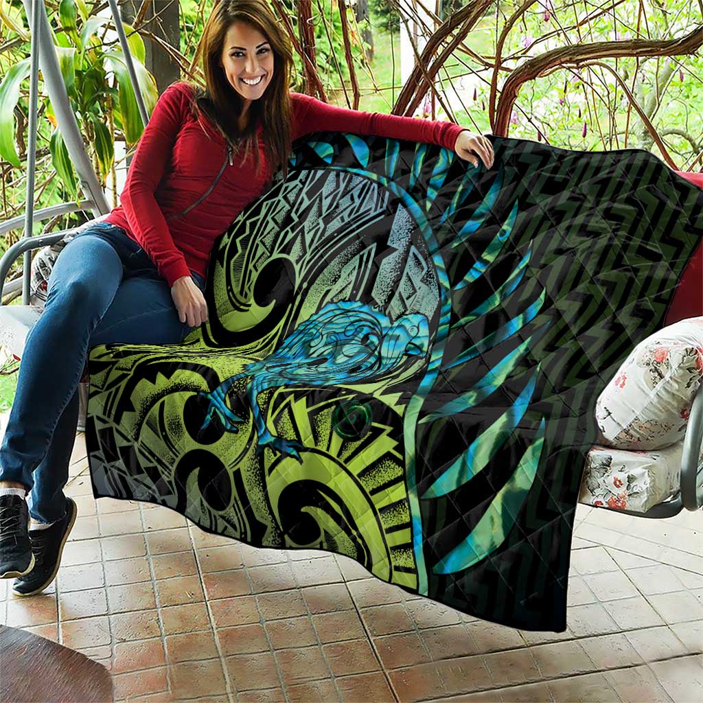 Southland Takehe Pounama Quilt Aotearoa Poutama Paua Shell Fern LT14 - Polynesian Pride
