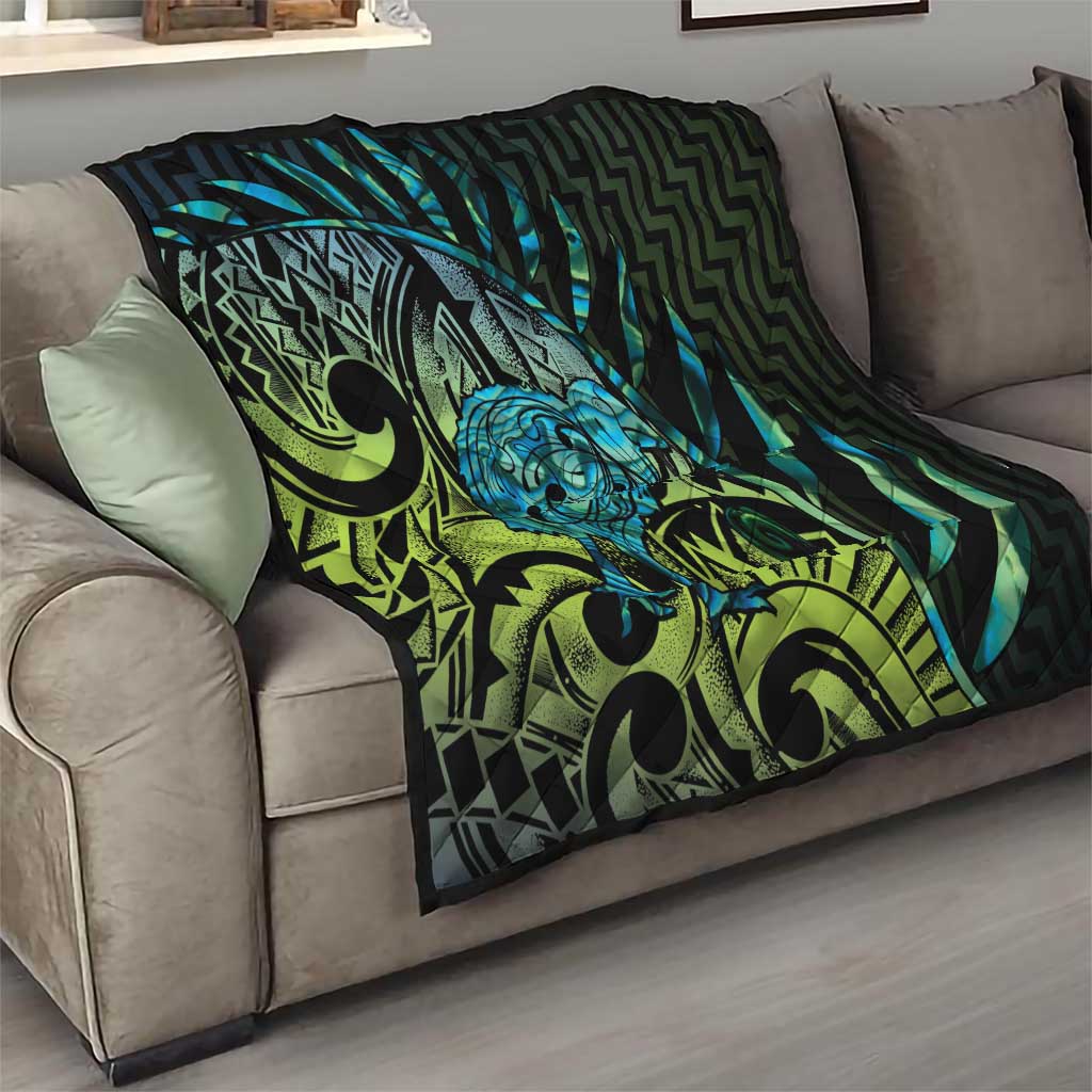 Southland Takehe Pounama Quilt Aotearoa Poutama Paua Shell Fern LT14 - Polynesian Pride