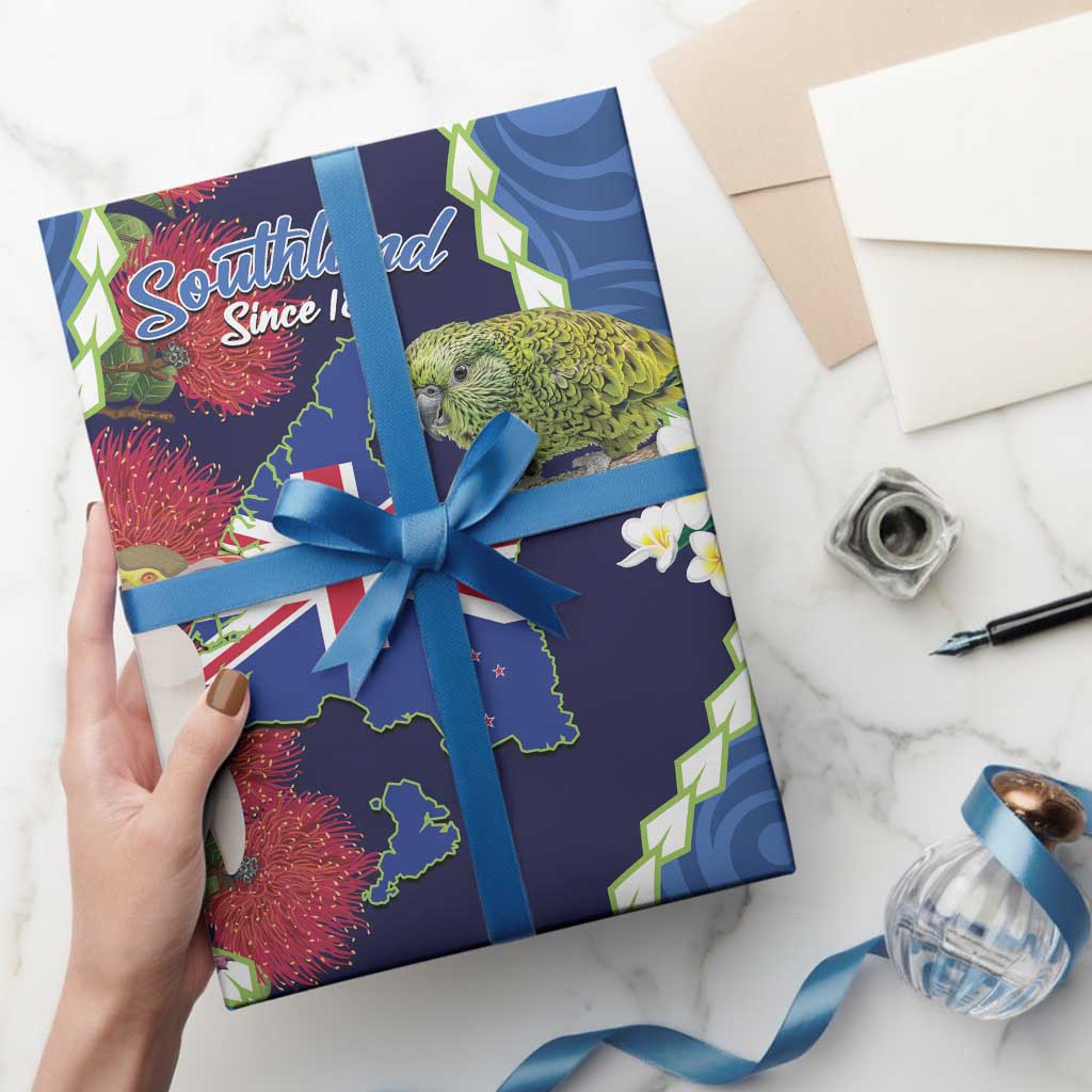 Southland Anniversary Day Wrapping Paper Murihiku 1861 Maori Bird Mix Pohutukawa LT14 - Polynesian Pride