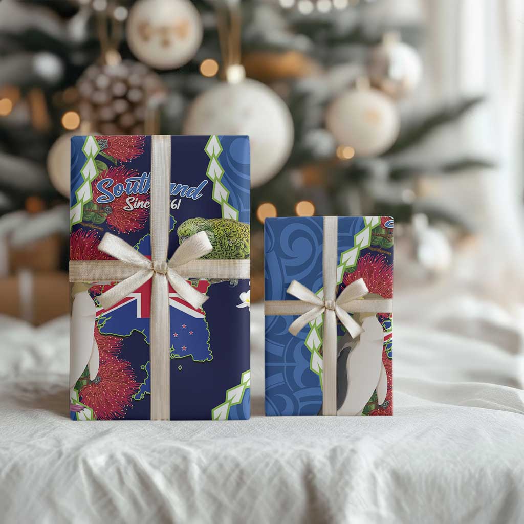 Southland Anniversary Day Wrapping Paper Murihiku 1861 Maori Bird Mix Pohutukawa LT14 - Polynesian Pride