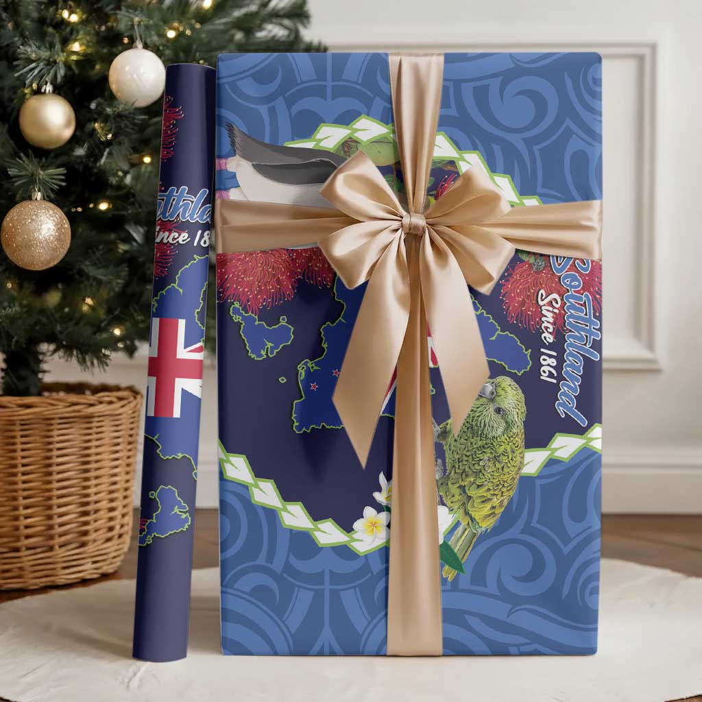 Southland Anniversary Day Wrapping Paper Murihiku 1861 Maori Bird Mix Pohutukawa LT14 - Polynesian Pride