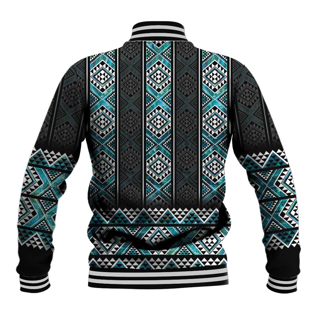 Paua Shell Taniko Pattern Aotearoa Baseball Jacket Niho Taniwha Mix Poutama LT14 - Polynesian Pride