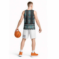 Paua Shell Taniko Pattern Aotearoa Basketball Jersey Niho Taniwha Mix Poutama LT14 - Polynesian Pride