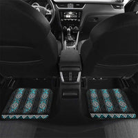 Paua Shell Taniko Pattern Aotearoa Car Mats Niho Taniwha Mix Poutama LT14 Set 2pcs - Back Turquoise - Polynesian Pride
