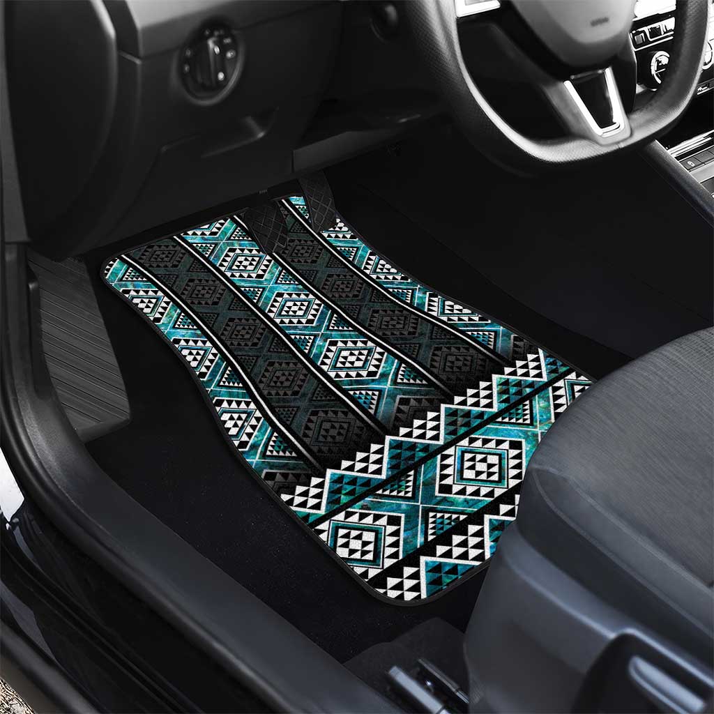 Paua Shell Taniko Pattern Aotearoa Car Mats Niho Taniwha Mix Poutama LT14 - Polynesian Pride