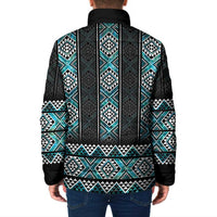 Paua Shell Taniko Pattern Aotearoa Padded Jacket Niho Taniwha Mix Poutama LT14 - Polynesian Pride