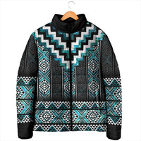 Paua Shell Taniko Pattern Aotearoa Padded Jacket Niho Taniwha Mix Poutama LT14 - Polynesian Pride