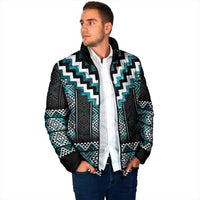 Paua Shell Taniko Pattern Aotearoa Padded Jacket Niho Taniwha Mix Poutama LT14 - Polynesian Pride