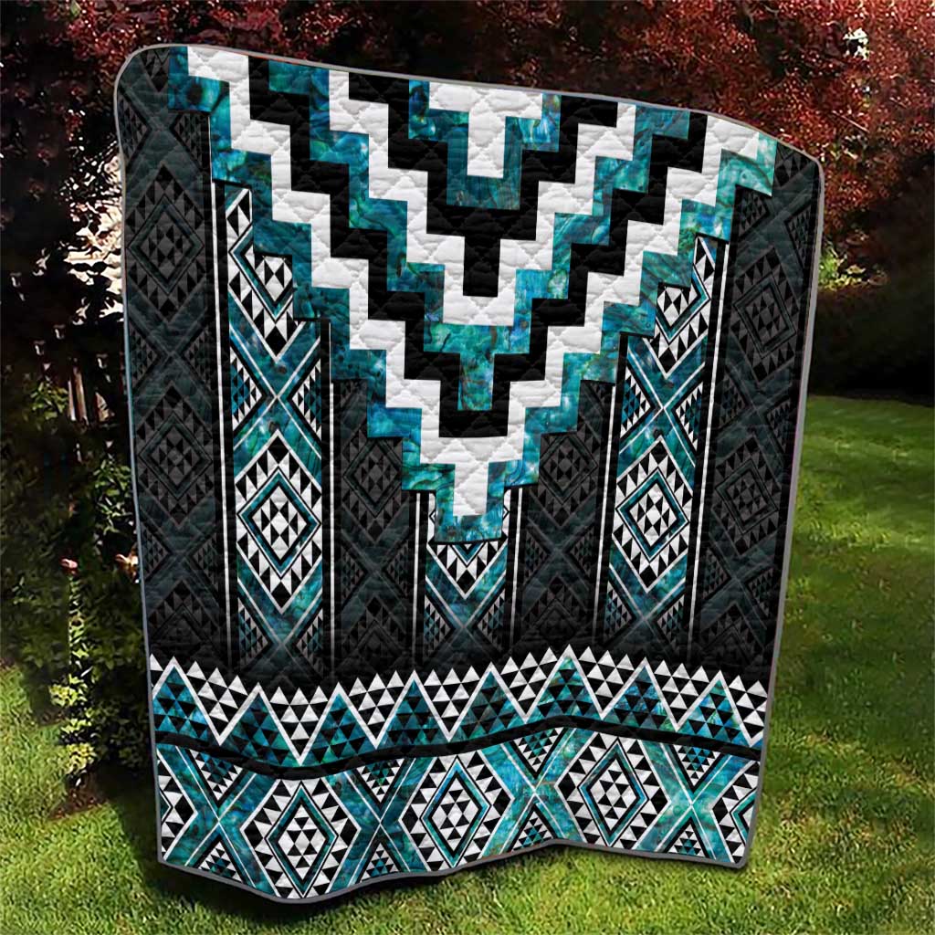 Paua Shell Taniko Pattern Aotearoa Quilt Niho Taniwha Mix Poutama LT14 - Polynesian Pride