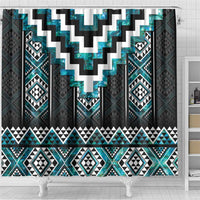 Paua Shell Taniko Pattern Aotearoa Shower Curtain Niho Taniwha Mix Poutama LT14 - Polynesian Pride