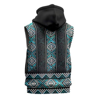 Paua Shell Taniko Pattern Aotearoa Sleeveless Hoodie Niho Taniwha Mix Poutama LT14 - Polynesian Pride