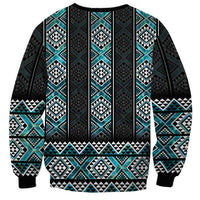 Paua Shell Taniko Pattern Aotearoa Sweatshirt Niho Taniwha Mix Poutama LT14 - Polynesian Pride