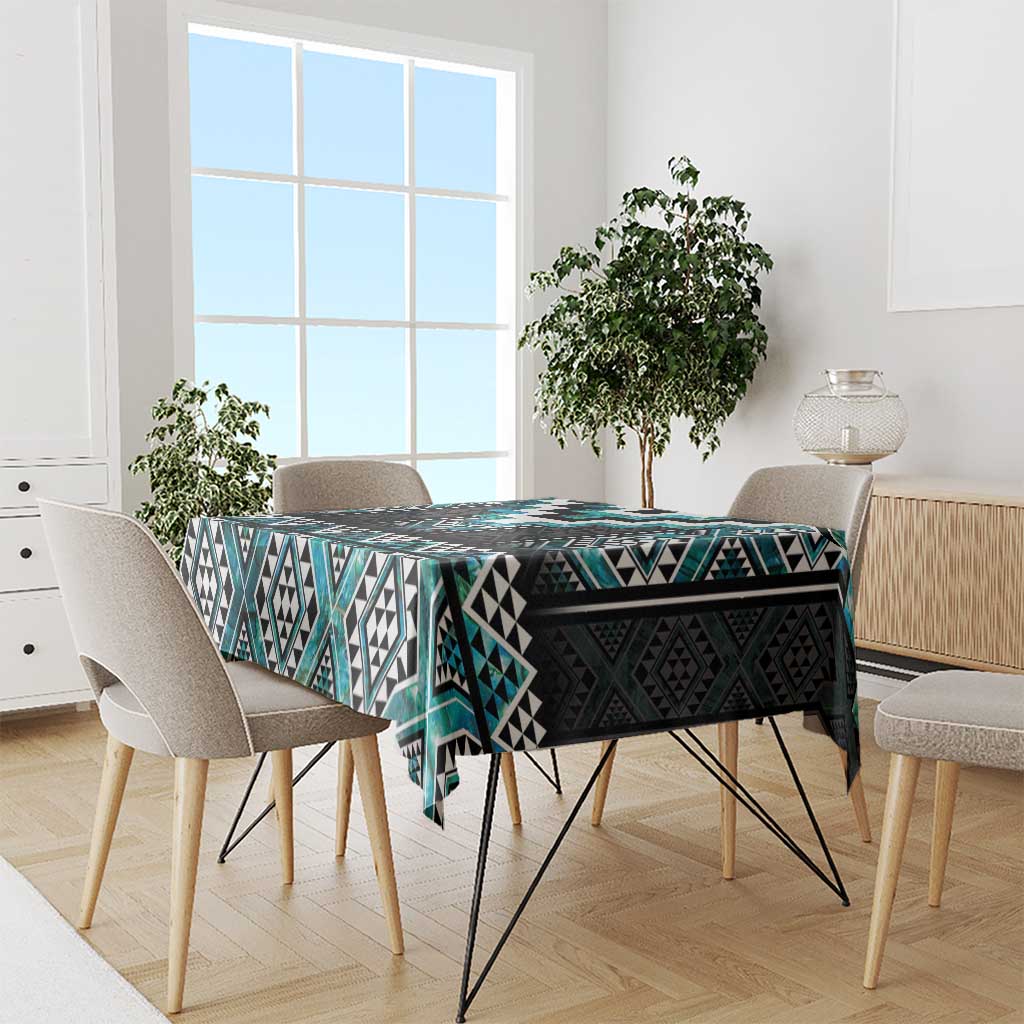 Paua Shell Taniko Pattern Aotearoa Tablecloth Niho Taniwha Mix Poutama LT14 - Polynesian Pride