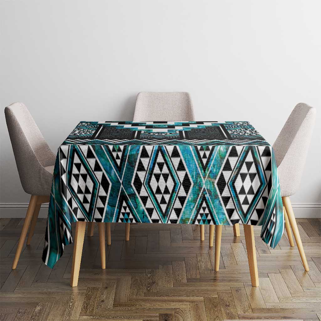 Paua Shell Taniko Pattern Aotearoa Tablecloth Niho Taniwha Mix Poutama LT14 - Polynesian Pride