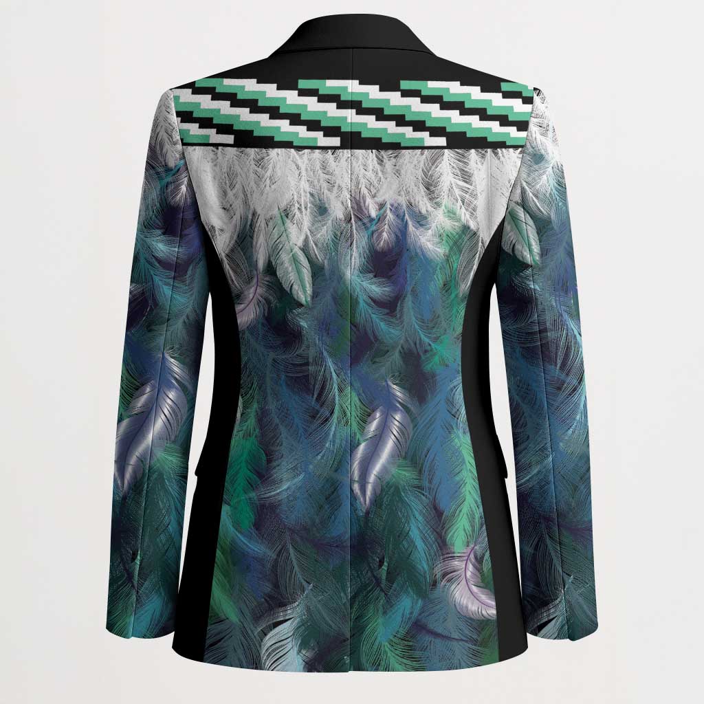 Aotearoa Korowai Motif Blazer Hei Matau Poutama Maori Pattern LT14 - Polynesian Pride