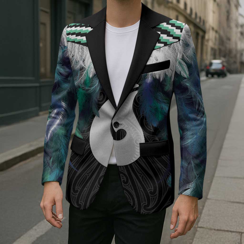 Aotearoa Korowai Motif Blazer Hei Matau Poutama Maori Pattern LT14 - Polynesian Pride