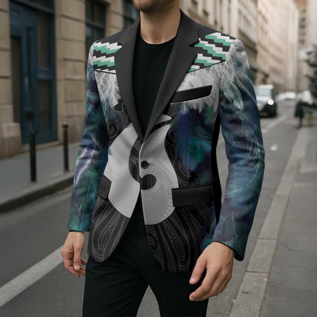 Aotearoa Korowai Motif Blazer Hei Matau Poutama Maori Pattern LT14 - Polynesian Pride