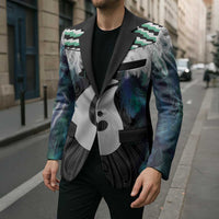 Aotearoa Korowai Motif Blazer Hei Matau Poutama Maori Pattern LT14 - Polynesian Pride