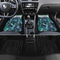 Aotearoa Korowai Motif Car Mats Hei Matau Poutama Maori Pattern LT14 Set 4pcs Turquoise - Polynesian Pride