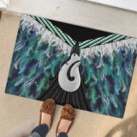 Aotearoa Korowai Motif Rubber Doormat Hei Matau Poutama Maori Pattern LT14 - Polynesian Pride