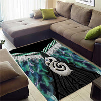 Aotearoa Korowai Motif Area Rug Hei Manaia Poutama Maori Pattern LT14 - Polynesian Pride