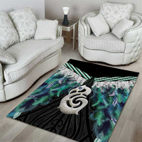 Aotearoa Korowai Motif Area Rug Hei Manaia Poutama Maori Pattern LT14 - Polynesian Pride