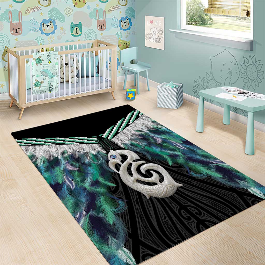Aotearoa Korowai Motif Area Rug Hei Manaia Poutama Maori Pattern LT14 - Polynesian Pride