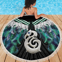 Aotearoa Korowai Motif Beach Blanket Hei Manaia Poutama Maori Pattern LT14 - Polynesian Pride