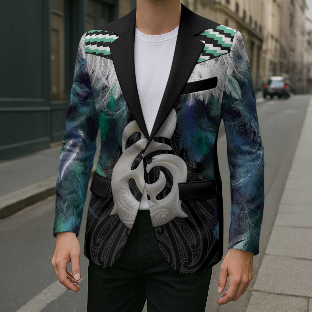 Aotearoa Korowai Motif Blazer Hei Manaia Poutama Maori Pattern LT14 - Polynesian Pride