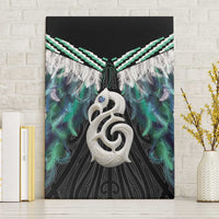 Aotearoa Korowai Motif Canvas Wall Art Hei Manaia Poutama Maori Pattern LT14 Without Frame Turquoise - Polynesian Pride