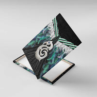 Aotearoa Korowai Motif Canvas Wall Art Hei Manaia Poutama Maori Pattern LT14 With Frame Turquoise - Polynesian Pride