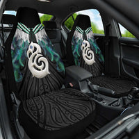 Aotearoa Korowai Motif Car Seat Cover Hei Manaia Poutama Maori Pattern LT14 One Size Turquoise - Polynesian Pride
