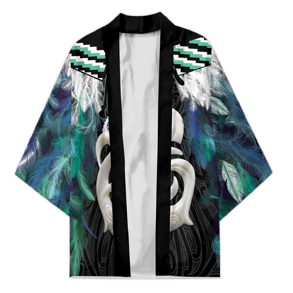 Aotearoa Korowai Motif Kimono Hei Manaia Poutama Maori Pattern LT14 Unisex Turquoise - Polynesian Pride