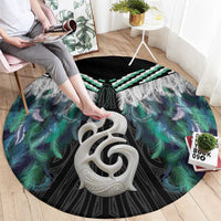 Aotearoa Korowai Motif Round Carpet Hei Manaia Poutama Maori Pattern LT14 - Polynesian Pride