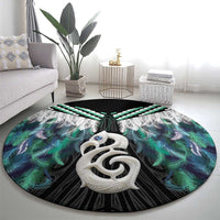Aotearoa Korowai Motif Round Carpet Hei Manaia Poutama Maori Pattern LT14 - Polynesian Pride