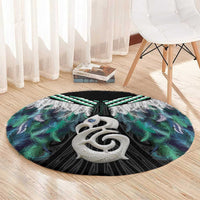 Aotearoa Korowai Motif Round Carpet Hei Manaia Poutama Maori Pattern LT14 - Polynesian Pride